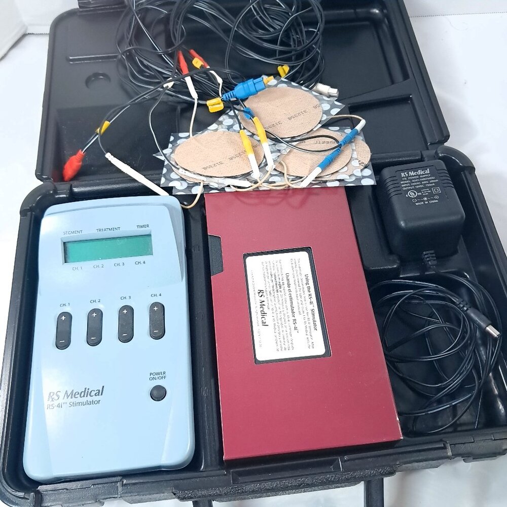RS MEDICAL RS-4I SEQUENTIAL STIMULATOR W/ CASE & adapter electro-therapy PARTS‎